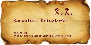 Karpelesz Krisztofer névjegykártya